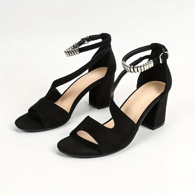 Sandalias Mujer Negras Elegantes Cómodas Clásicas