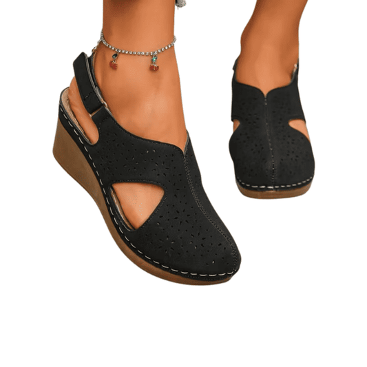 Sandalias Cerradas Mujer Negras Elegantes Cómodas