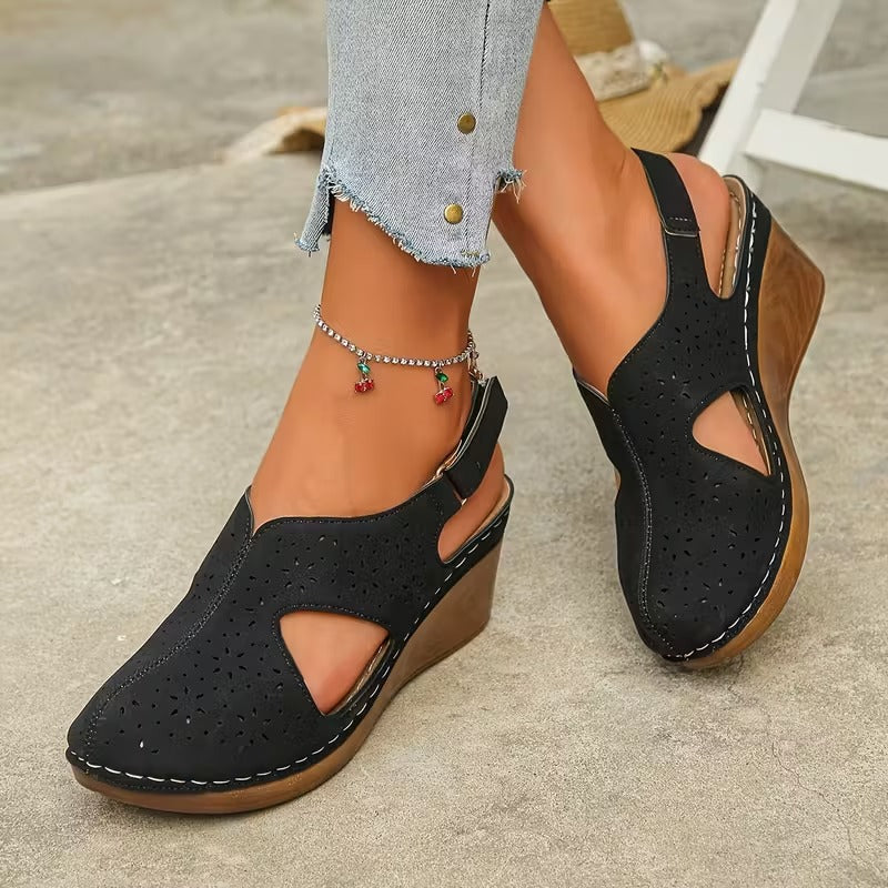 Sandalias Cerradas Mujer Negras Elegantes Cómodas