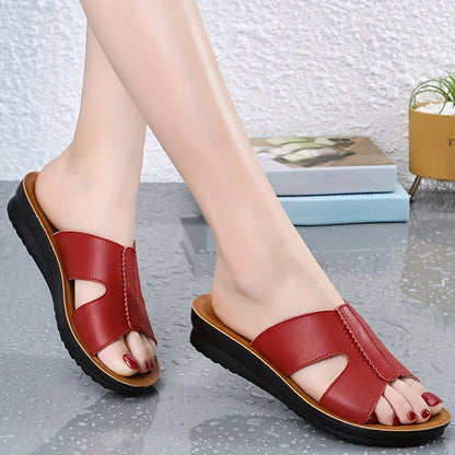 Sandalias Mujer Rojas Tacón Bajo Elegantes Cómodas
