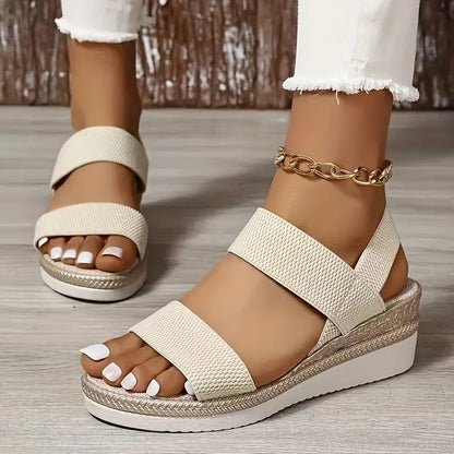 Sandalias Mujer Blanca Elegantes Cómodas Casuales