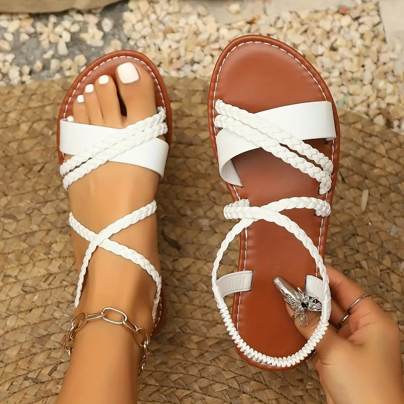 Chalas Mujer Blancas Elegantes Cómodas Verano