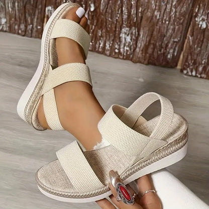 Sandalias Mujer Blanca Elegantes Cómodas Casuales