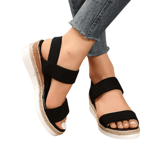 Sandalias Plataforma Mujer Negras Elegantes Moderna