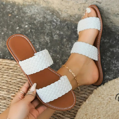 Sandalias Mujer Blancas Cómodas Verano