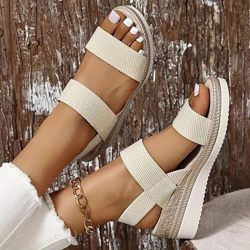 Sandalias Mujer Blanca Elegantes Cómodas Casuales