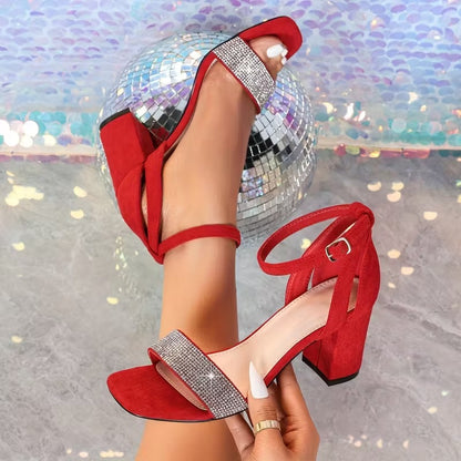 Sandalias Mujer Rojas Elegantes Fiesta Casuales