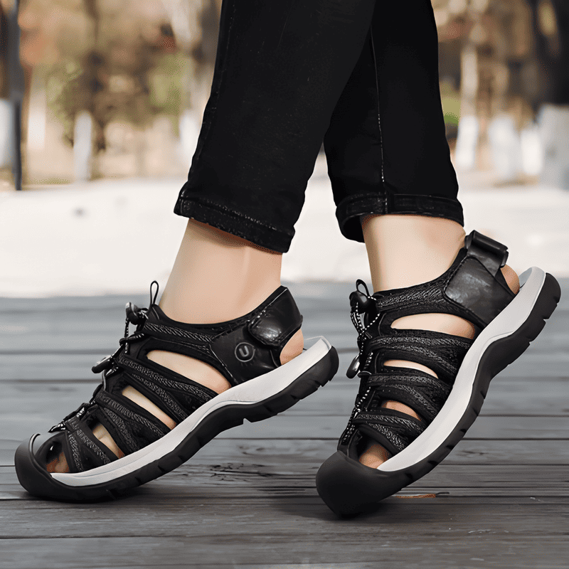 Sandalias Deportivas Mujer Negras Elegantes Cómodas